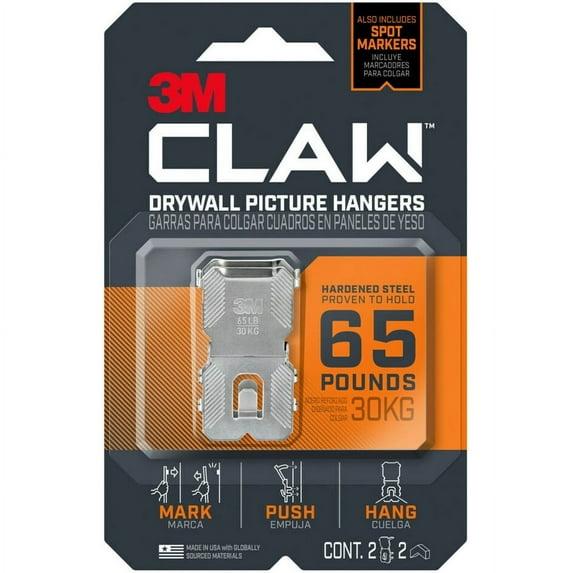 3M Claw Drywall Picture Hanger 65lb with Temporary Spot Marker + 2 hangers and 2 markers: Mirror & Picture Hanging Kit