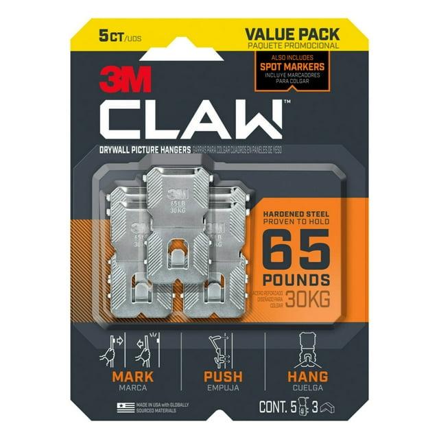 3M Claw Drywall Picture Hanger with Spot Markers 3PH65M-2EF, Holds 65 lbs (29 kg), 2 Hangers, 2 Makers