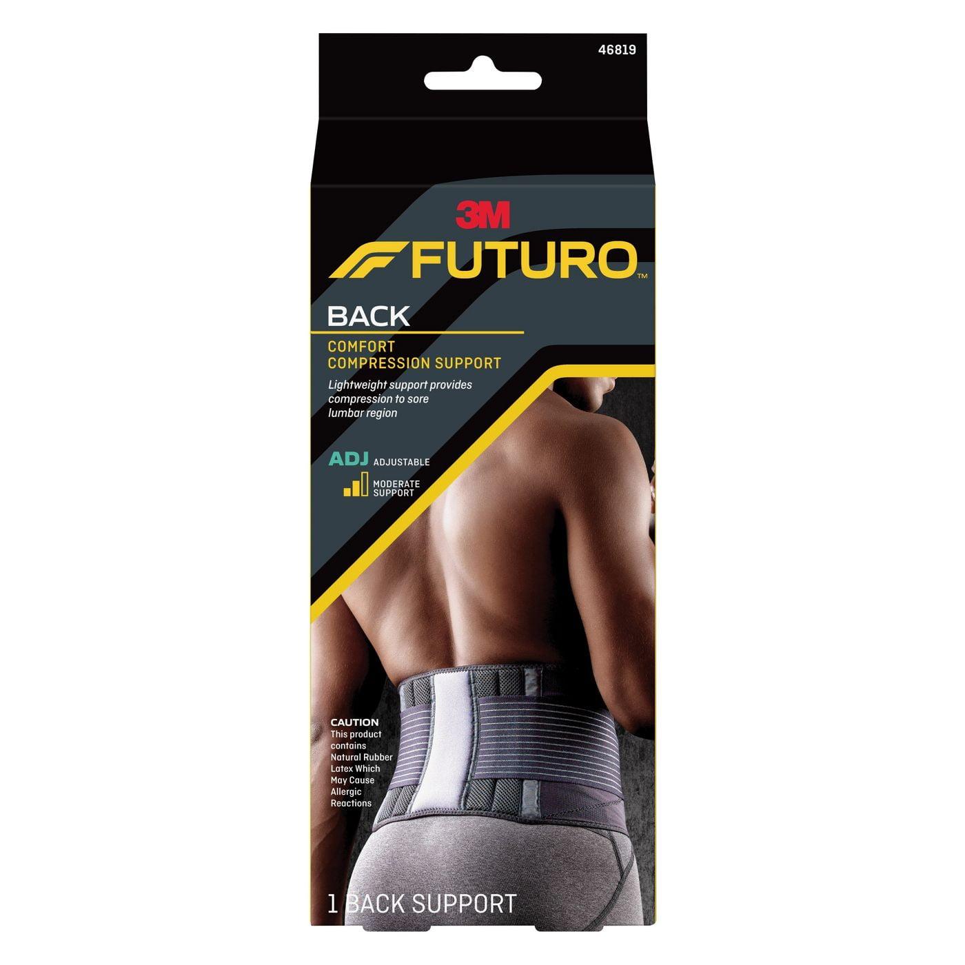 FUTURO Comfort Compression Back Support, Adjustable Deluxe Back Brace - 1pk