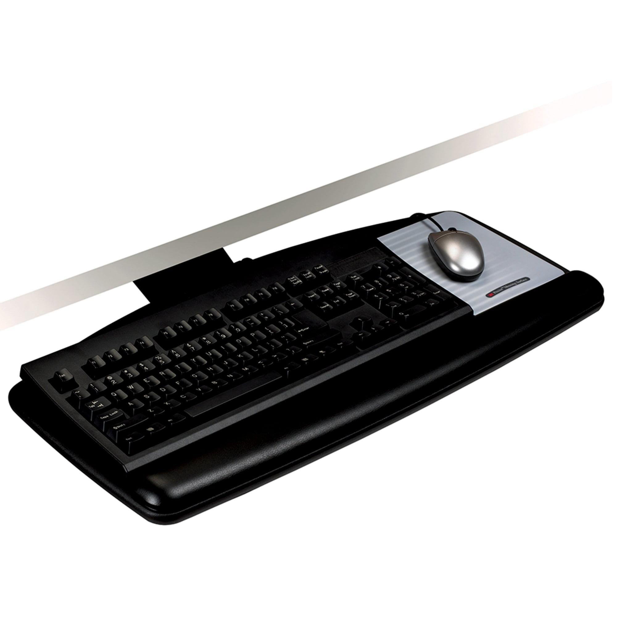 Black Adjustable Keyboard Tray with Wrist Pad