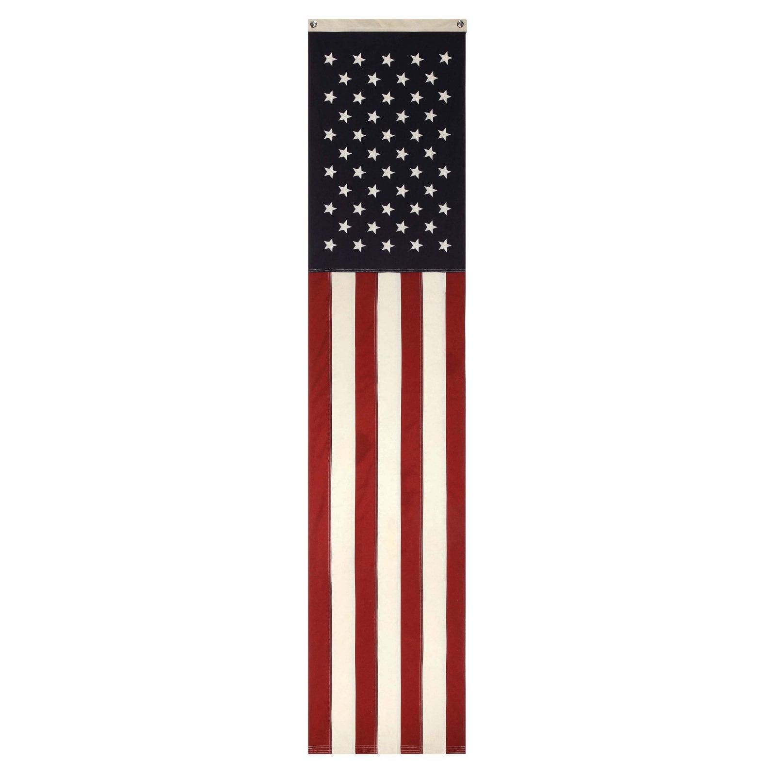 Storied Home 20" x 96" Vertical Flag Wall Tapestry Red/White: Patriotic Decor, Indoor/Outdoor Use, No Assembly Required