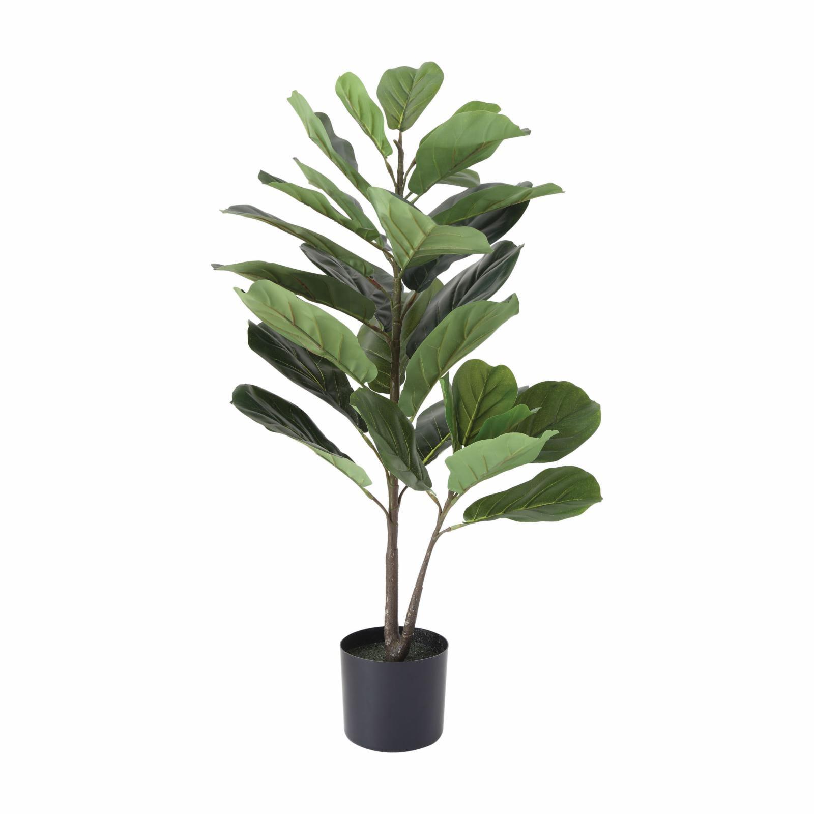 3' Artificial Faux Fiddle Fig Leaf Plant Tree in Pot - Storied Home