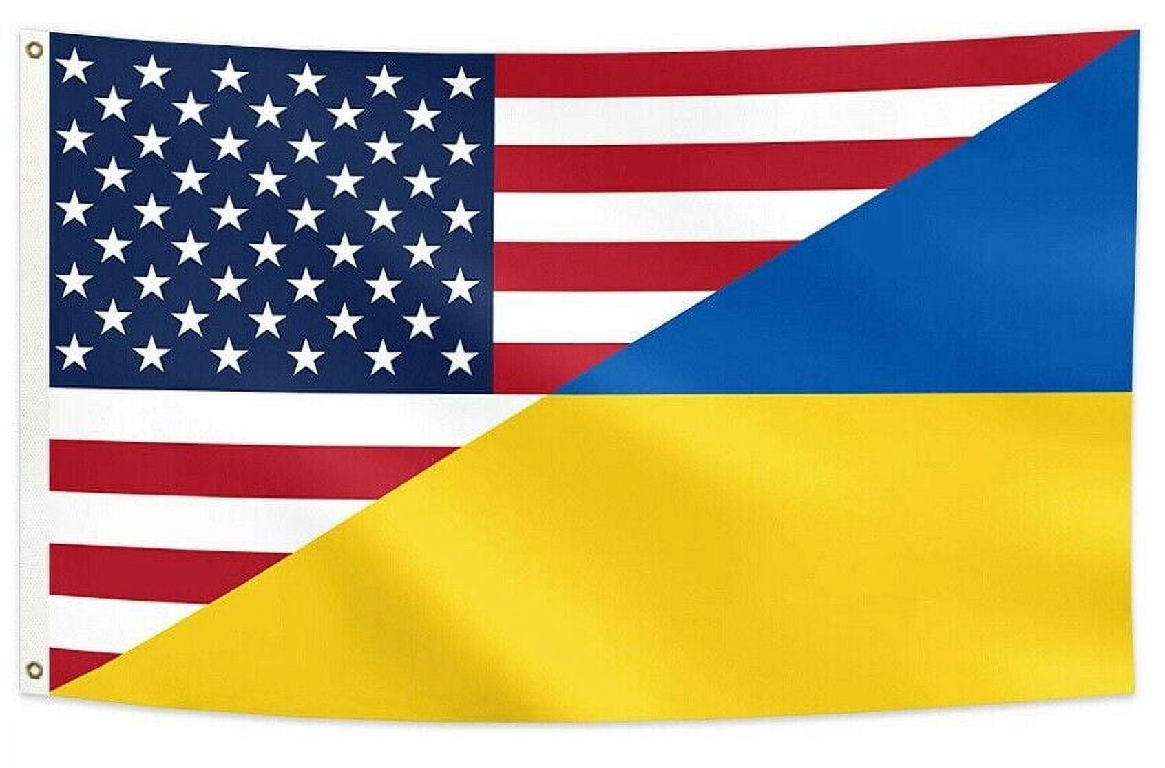 3x5 Ft America Ukraine Friendship Flag with Brass Grommets