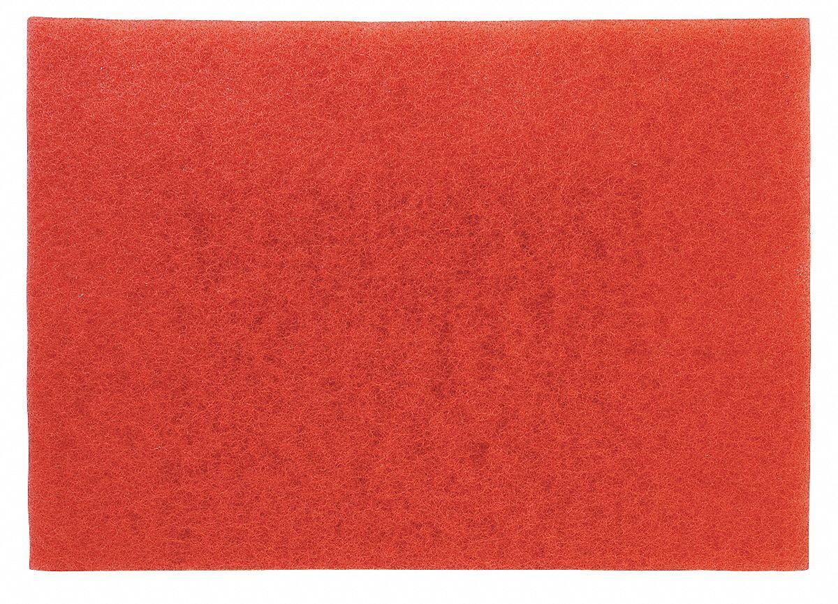 Red 12" x 18" Non-Woven Polyester Buffing Pad Pack