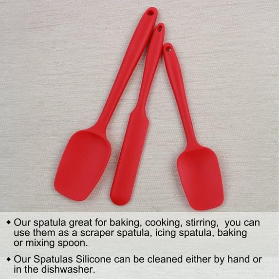 3pcs Kitchen Cooking Silicone Spatula Set Heat Resistant Turner Scrapers Baking Utensils Red