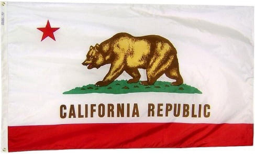 California Flag Printed Polyester Rectangular Canvas Heading Brass Grommets 3ft x 5ft