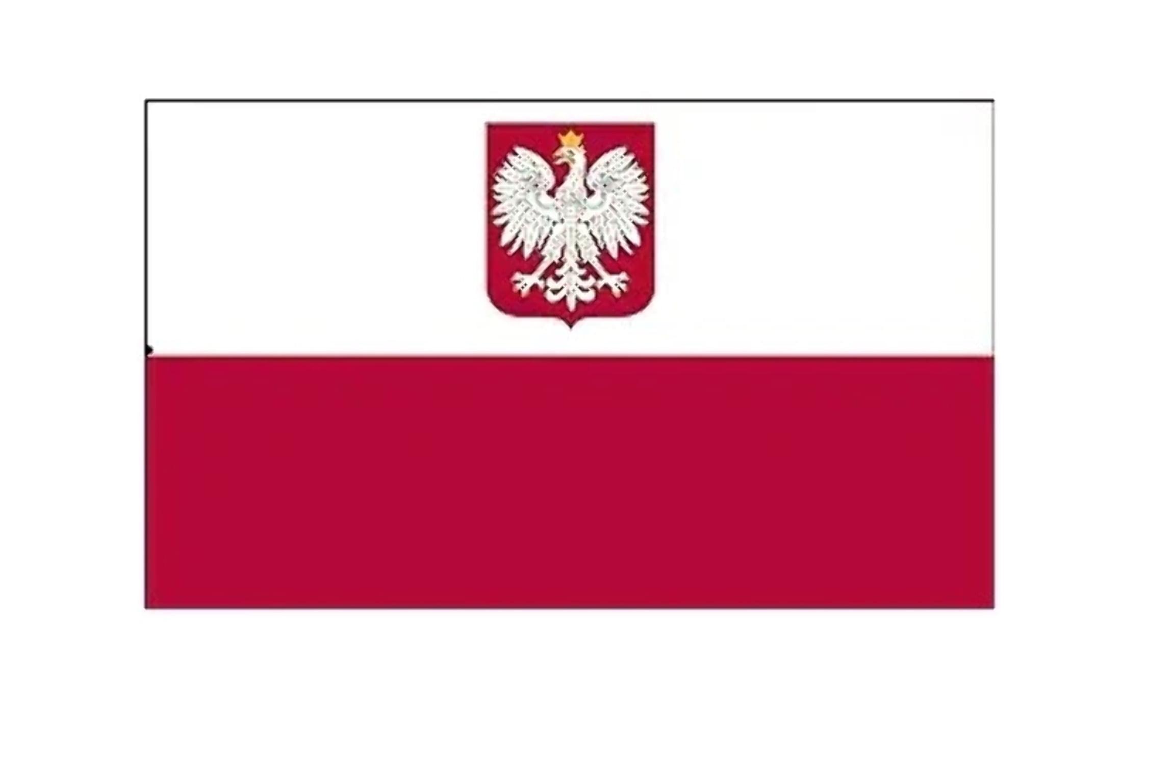 Poland Crest Flag 3x5 Ft Polyester with Brass Grommets