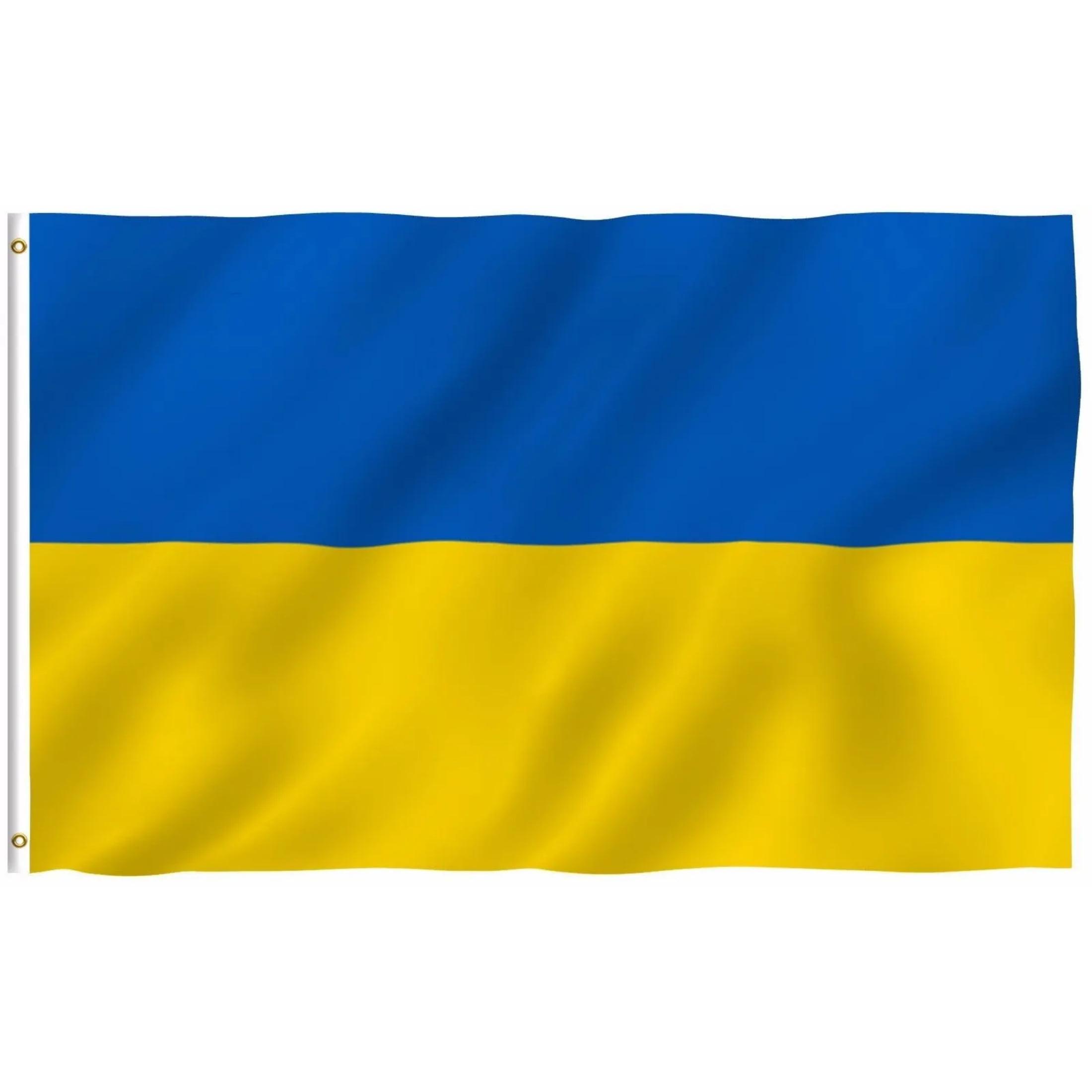 3x5 Ukraine Plain Flag 3'x5' Ukrainian House Banner Grommets