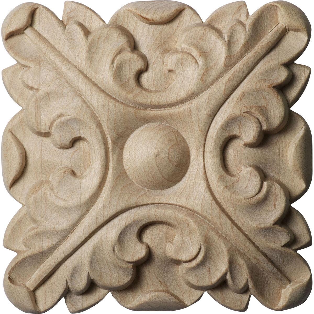 Maple Acanthus Square Rosette 4.25"