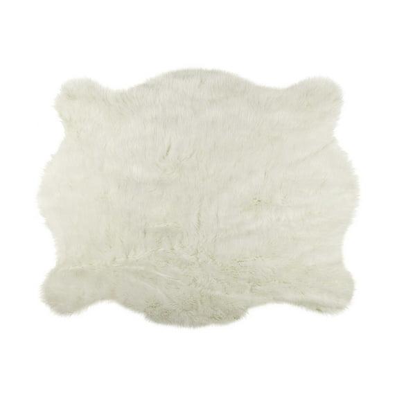 4.25" x 5" Polar Bear Faux Hide Area Rug