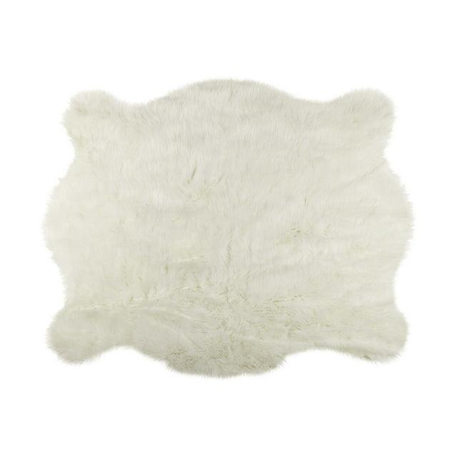 4.25" x 5" Polar Bear Faux Hide Area Rug