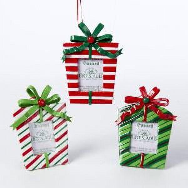 4.4" CLAYDOUGH GIFT BOX PHOTO FRAME Ornament 3/ASSTD.