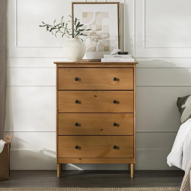 4-Drawer Solid Wood Caramel Dresser