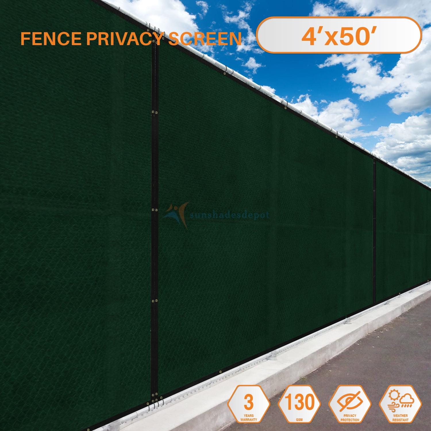 4' x 50' Dark Green Polyethylene Privacy Fence Screen