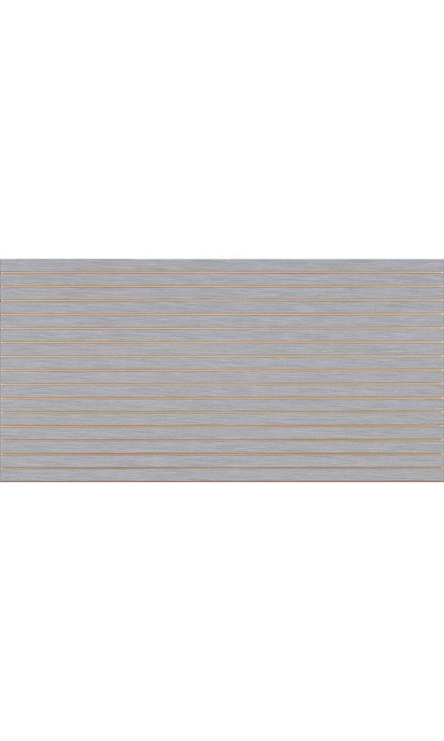 4 Foot x 8 Foot Brushed Aluminum Horizontal Slatwall Panel