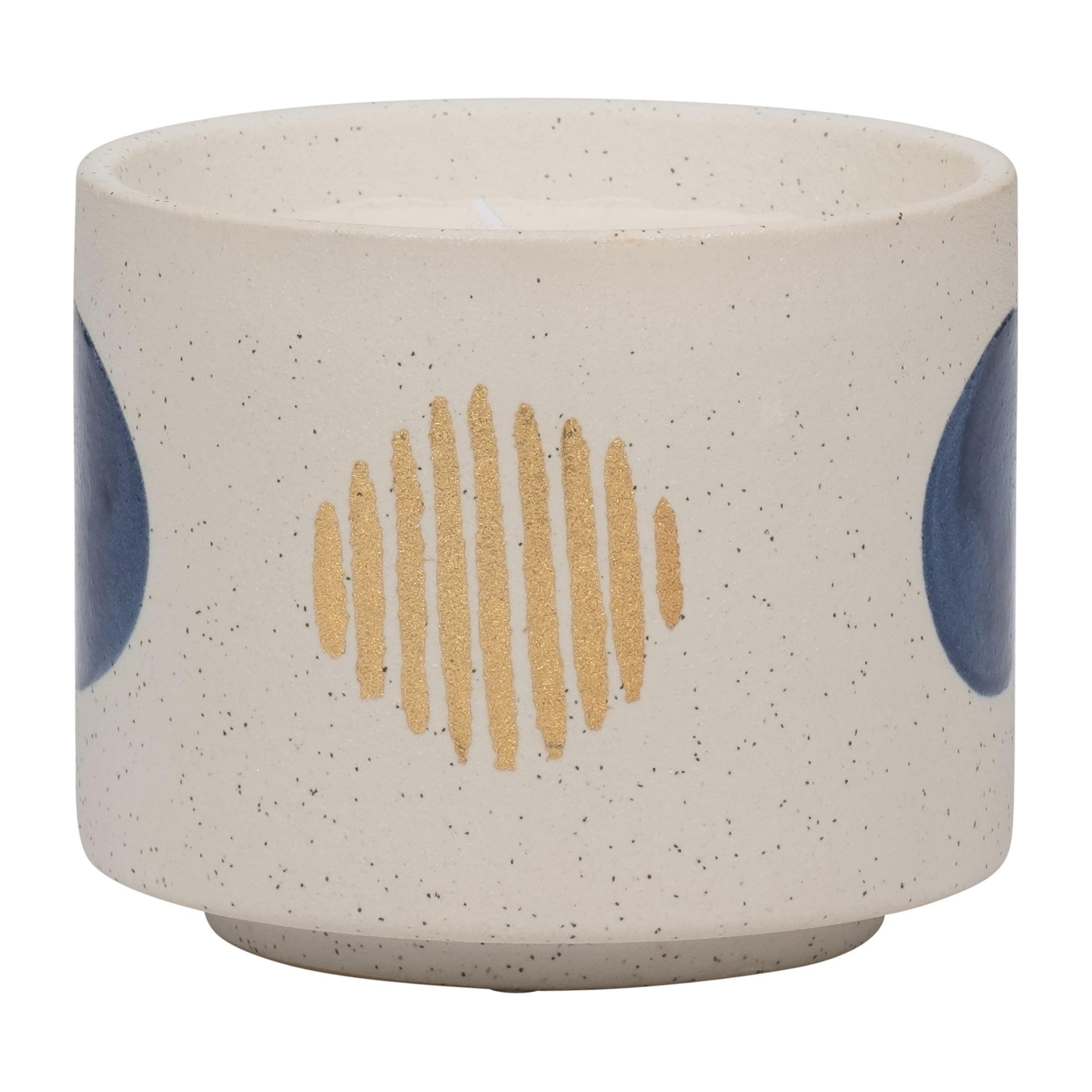 White Ceramic Citronella and Grapefruit Scented Candle, 5"