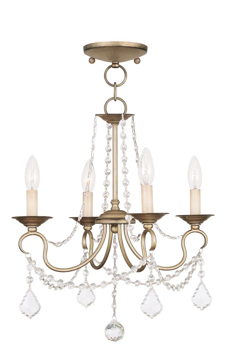 Livex Lighting Pennington 4 - Light Chandelier in  Antique Silver Leaf