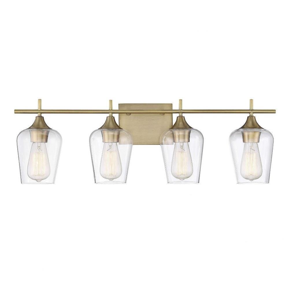 Savoy House Octave 4 - Light Vanity in  Warm Brass