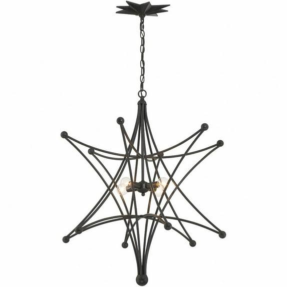 Crystorama Lighting Astro 4 - Light Chandelier in  Black
