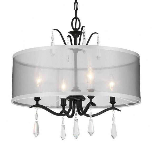 4443-66A-Minka Lavery-Laurel Estate - 4 Light Convertible Foyer-19.13 Inches Tall and 20 Inches Wide-Coal Finish    -Traditional Installation