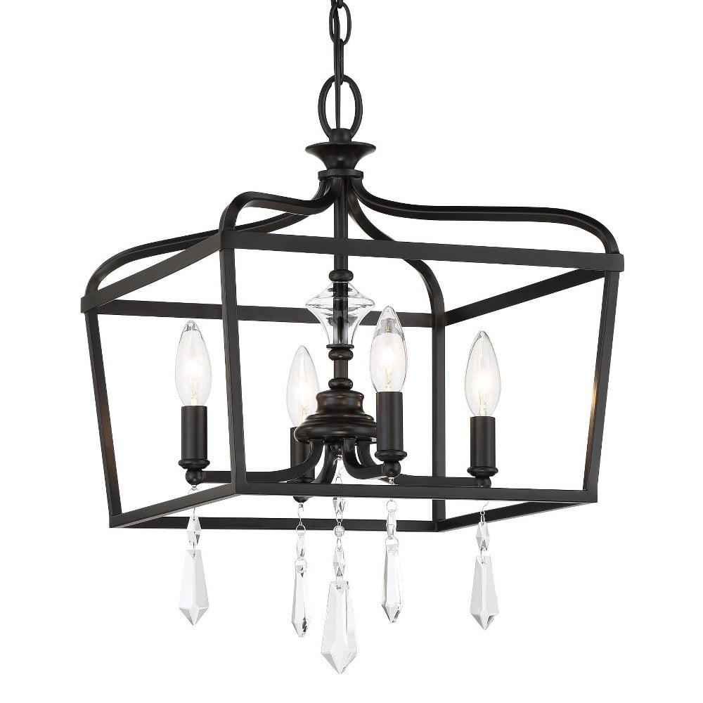 4 - Light Dimmable Lantern Geometric Chandelier