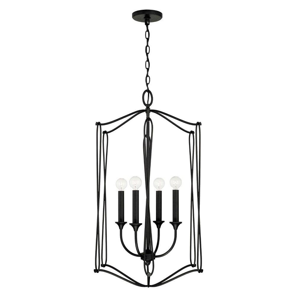 4 - Light Black Iron Lantern Pendant