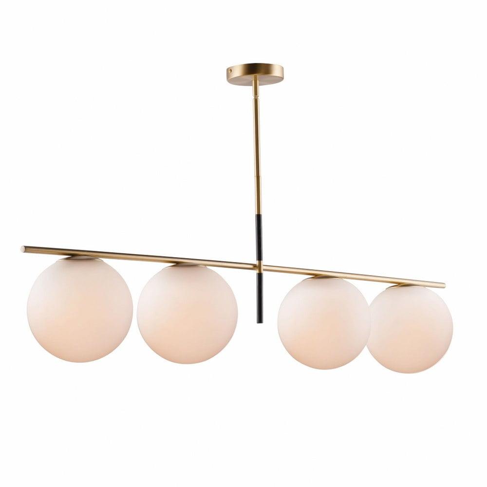 Drake 4 Light Glass Steel Dimmable Pendant