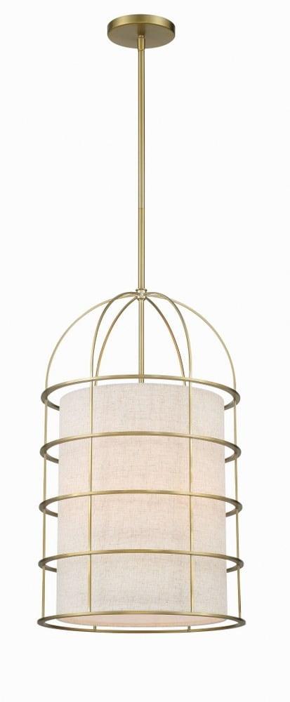 2154-695-Minka Lavery-Gateway Park - 4 Light Pendant-23.5 Inches Tall and 14 Inches Wide-Soft Brass Finish