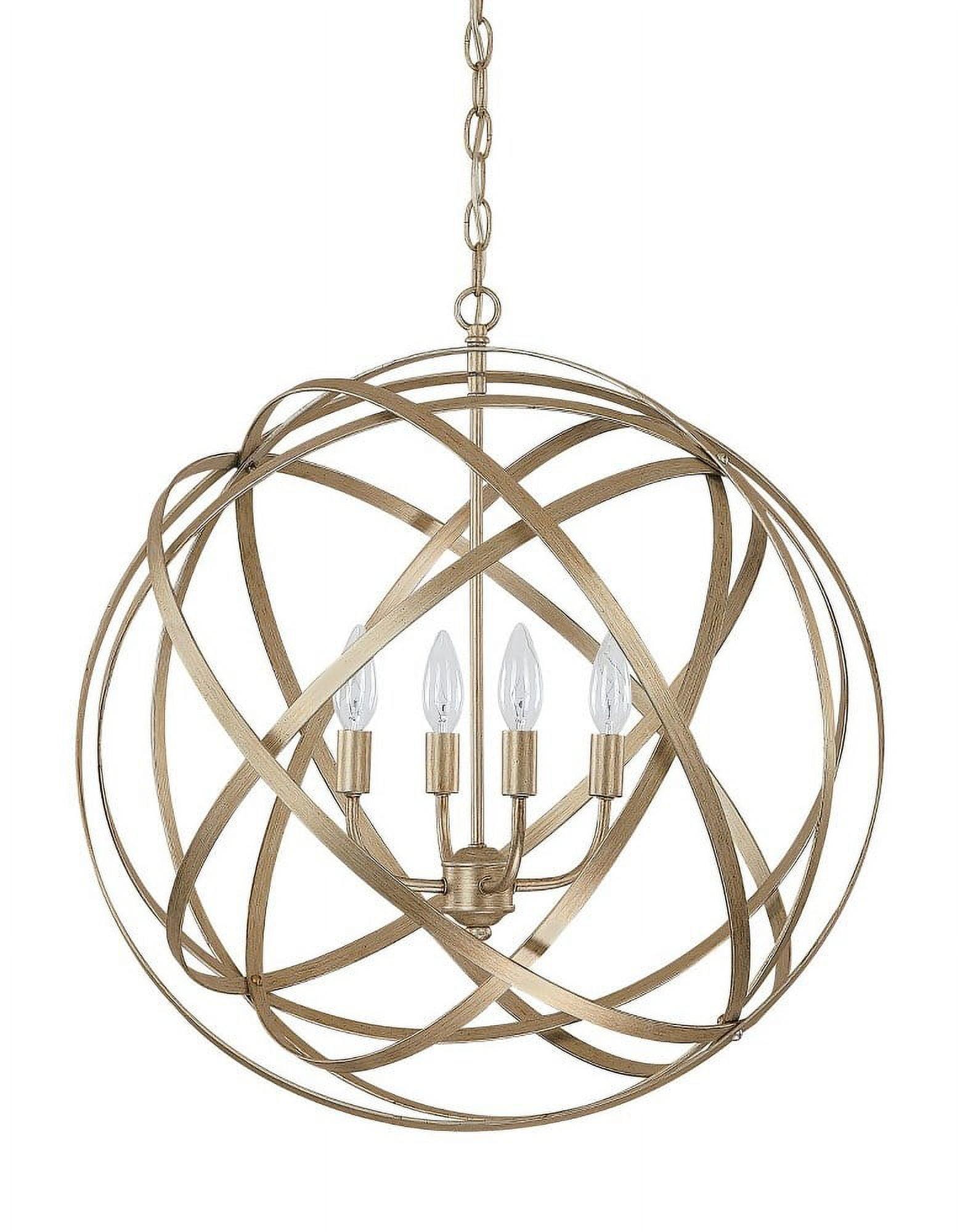 Avant-Garde Winter Gold 4-Light Pendant with Matte Black Accents