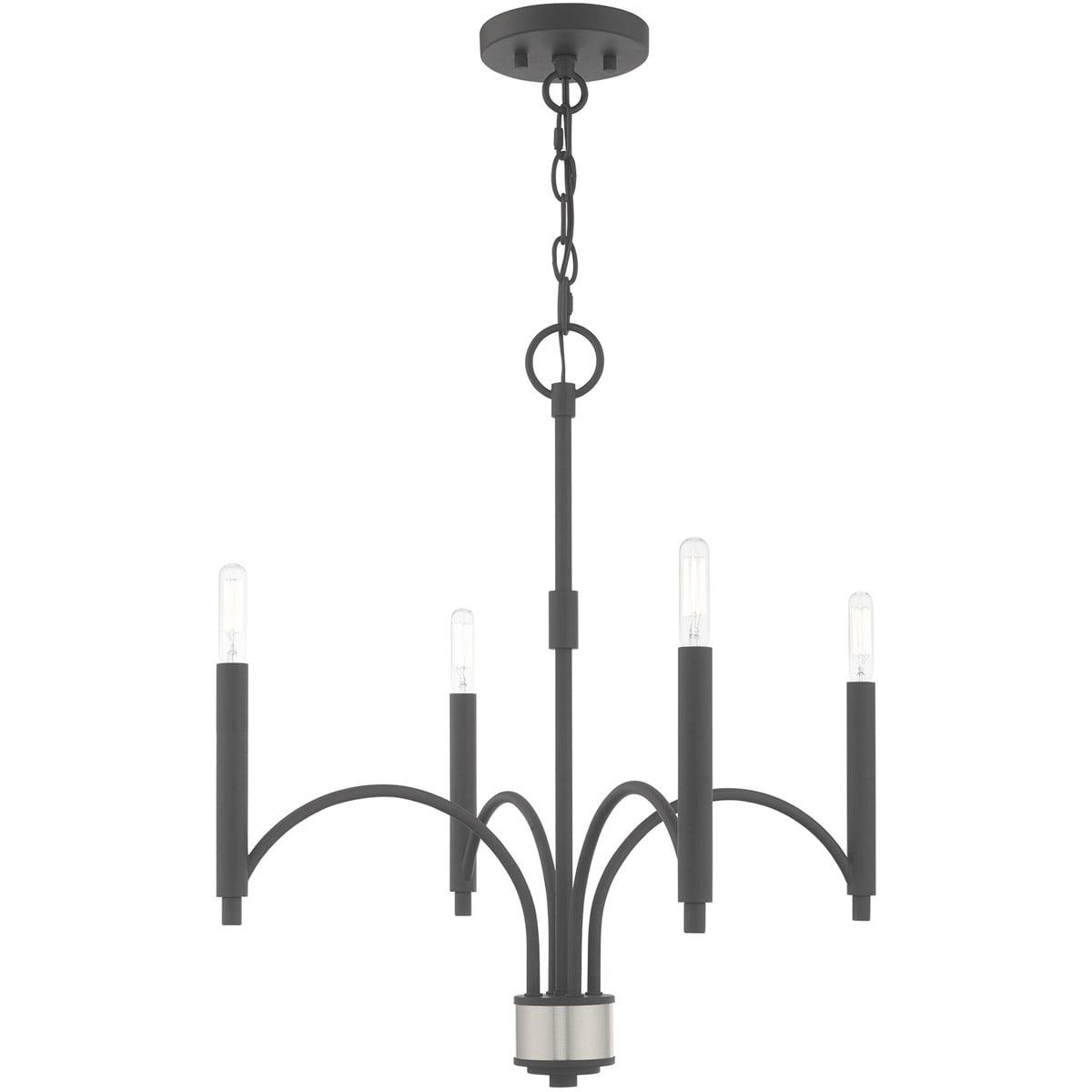 Livex Lighting Wisteria 4 - Light Chandelier in  Scandinavian Gray
