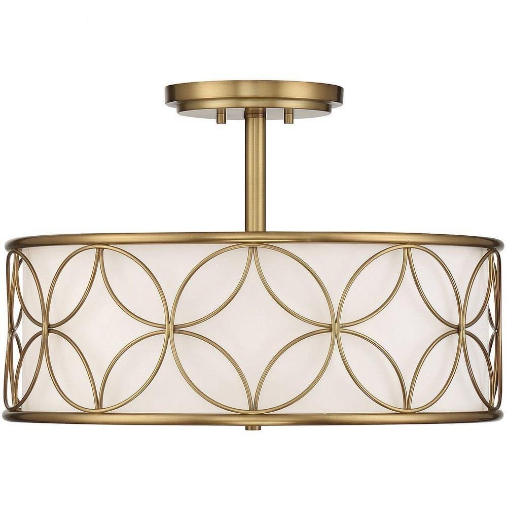 Savoy House Reid 4 - Light Semi-Flush Mount in  Warm Brass