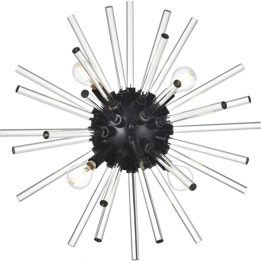 Elegant Lighting Sienna 18 inch crystal rod wall sconce in black