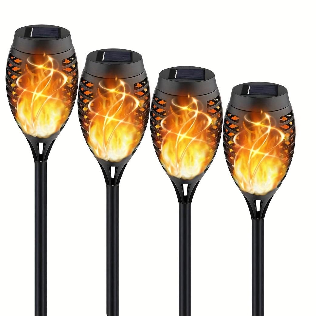 4 Pack Solar Lights Outdoor, Solar Torch Lights Outdoor Flickering Flame for Outdoor Decorations, Waterproof Garden Light Solar Powered , Torches Flame Light for Outside Yard Patio Lawn Garden Decor