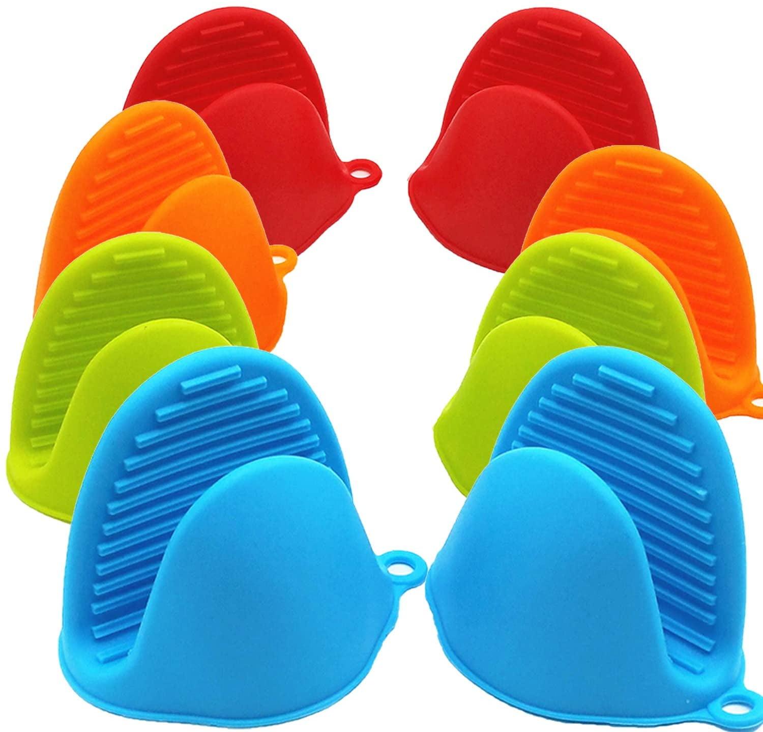 Colorful Silicone Heat-Resistant Pinch Grip Oven Mitts Set