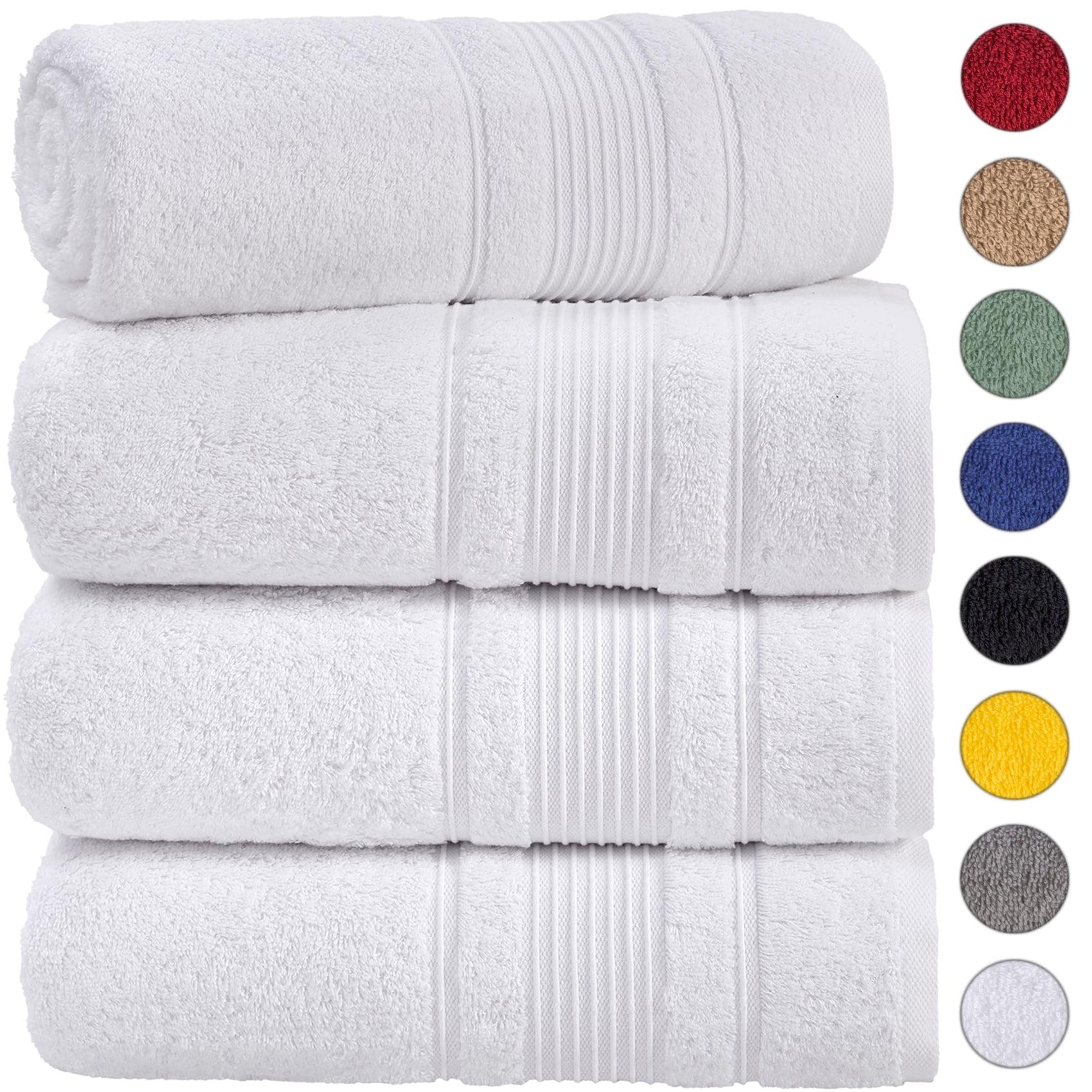 Juego de Toallas de Baño de 4 Piezas para Baño, Spa y Calidad Hotelera / Toallas Turcas 100% Algodón / Absorbentes, Suaves y Ecológicas (Blanco)