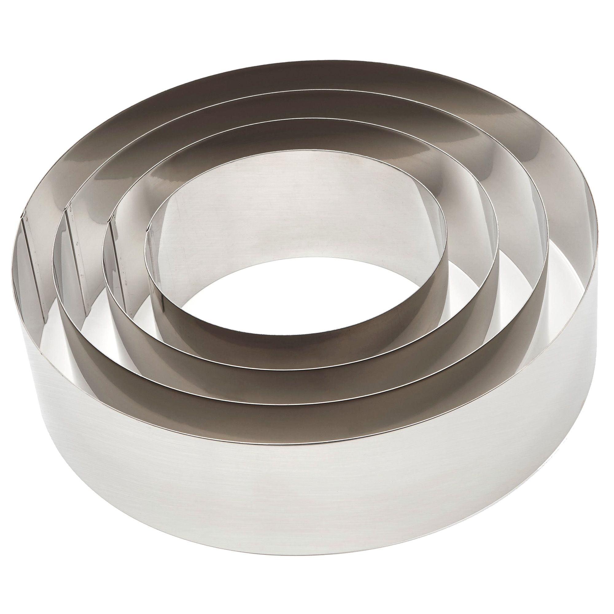 Stainless Steel Round Cake Baking Ring Set, 4 Sizes