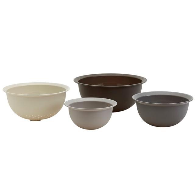 Basic Essentials 4pc Mixing Bowls & Colander Set