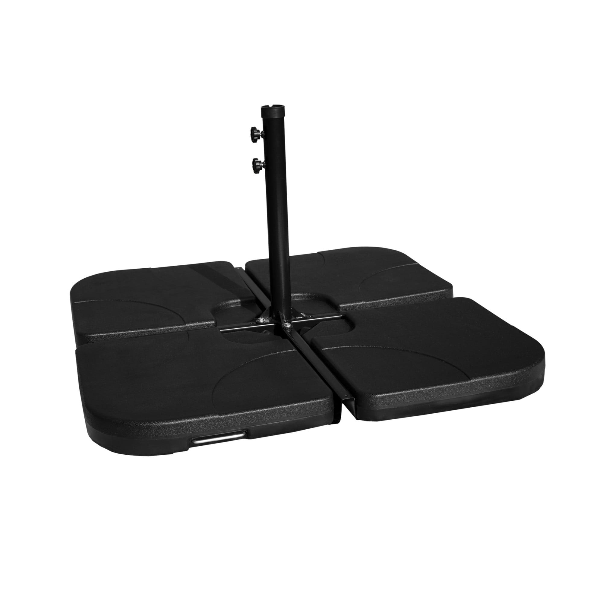 4 Piece Universal Umbrella Weights with Cross Brace Stand Kit, Black
