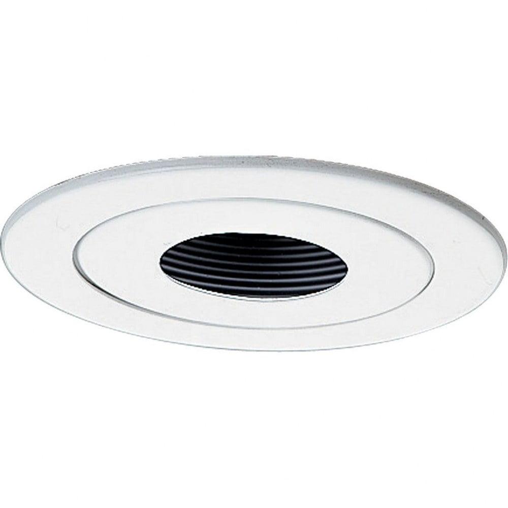 White 4-Inch Recessed Pinhole Trim with Black Baffle