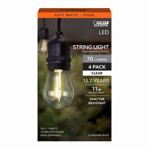 Feit Electric 3018034 11W S14 E26 Medium Filament Equivalence LED Bulb, Soft White - Pack of 4