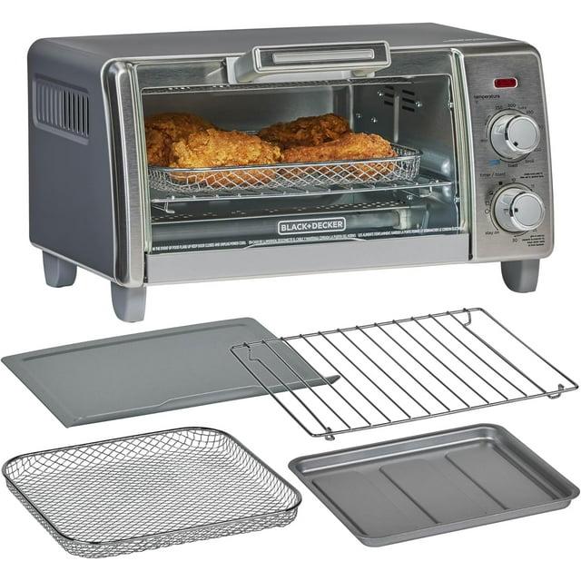 BLACK+DECKER BLACK+DECKER 4-Slice Crisp N Bake Air Fry Toaster Oven, TO1787SS, 5 Cooking Functions, 30 Minute Timer, Stainless Steel