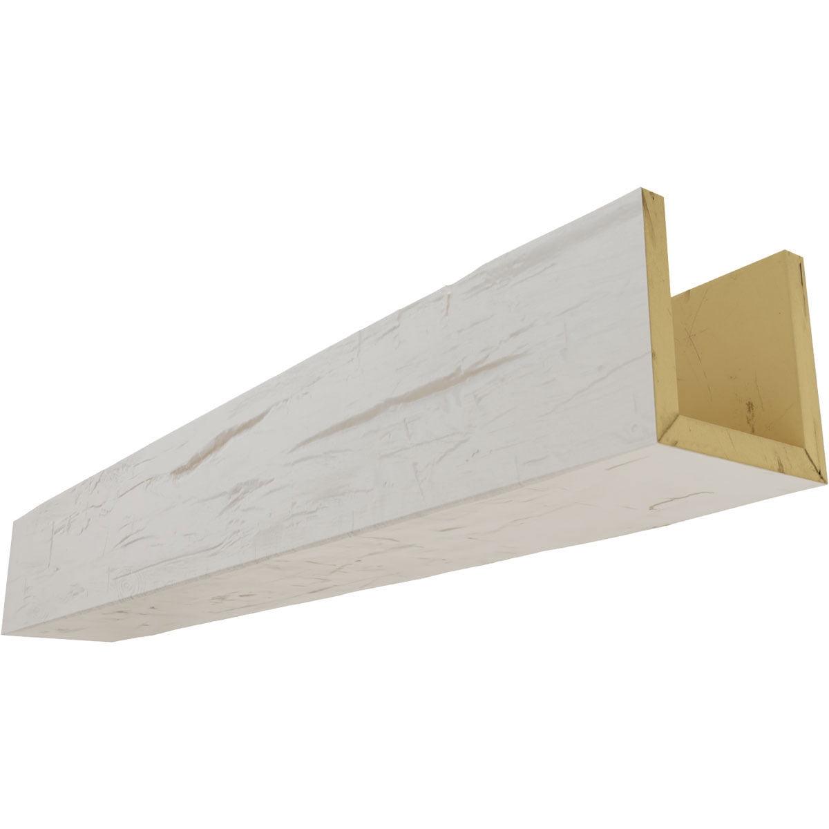 Ekena Millwork Hand Hewn Timberthane Faux Wood 3-Sided Ceiling Beam (U-beam)