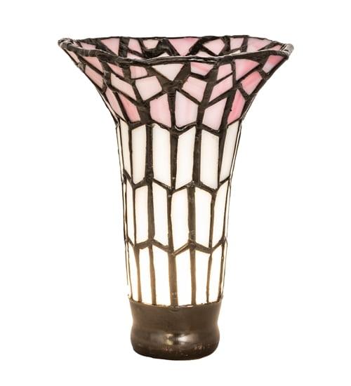 Pink and White Stained Glass Pond Lily Shade