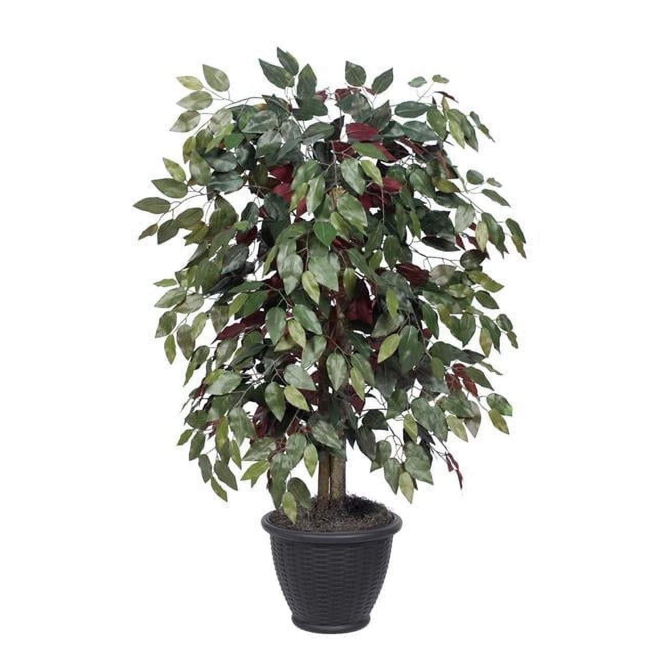 Vickerman 4' Artificial Capensia Bush, Gray Round Plastic Container. In a 12"Lx12"Wx9"H base.