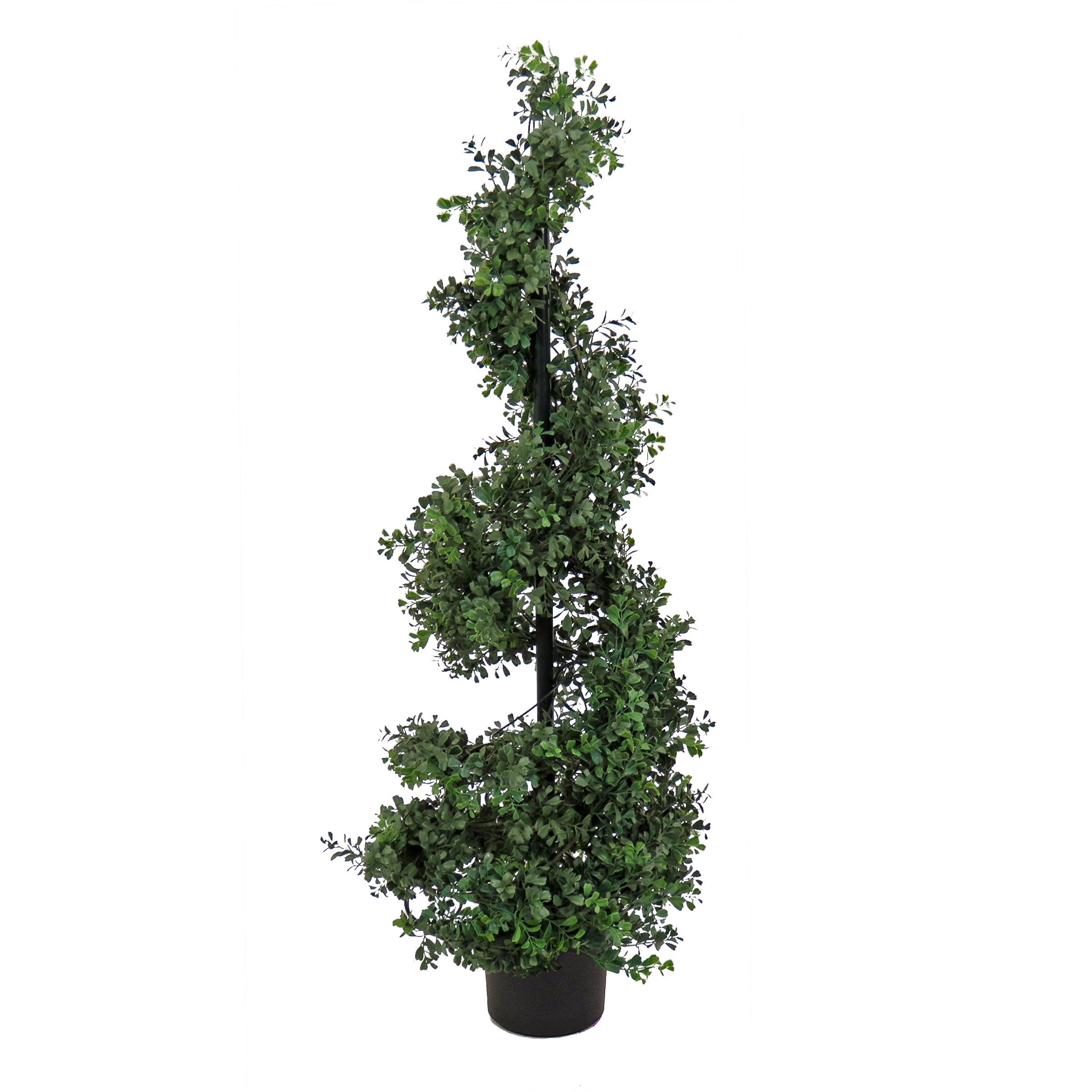 National Tree Company 50" Boxwood Spiral Topiary: Unlit, Faux, Indoor/Outdoor Decor