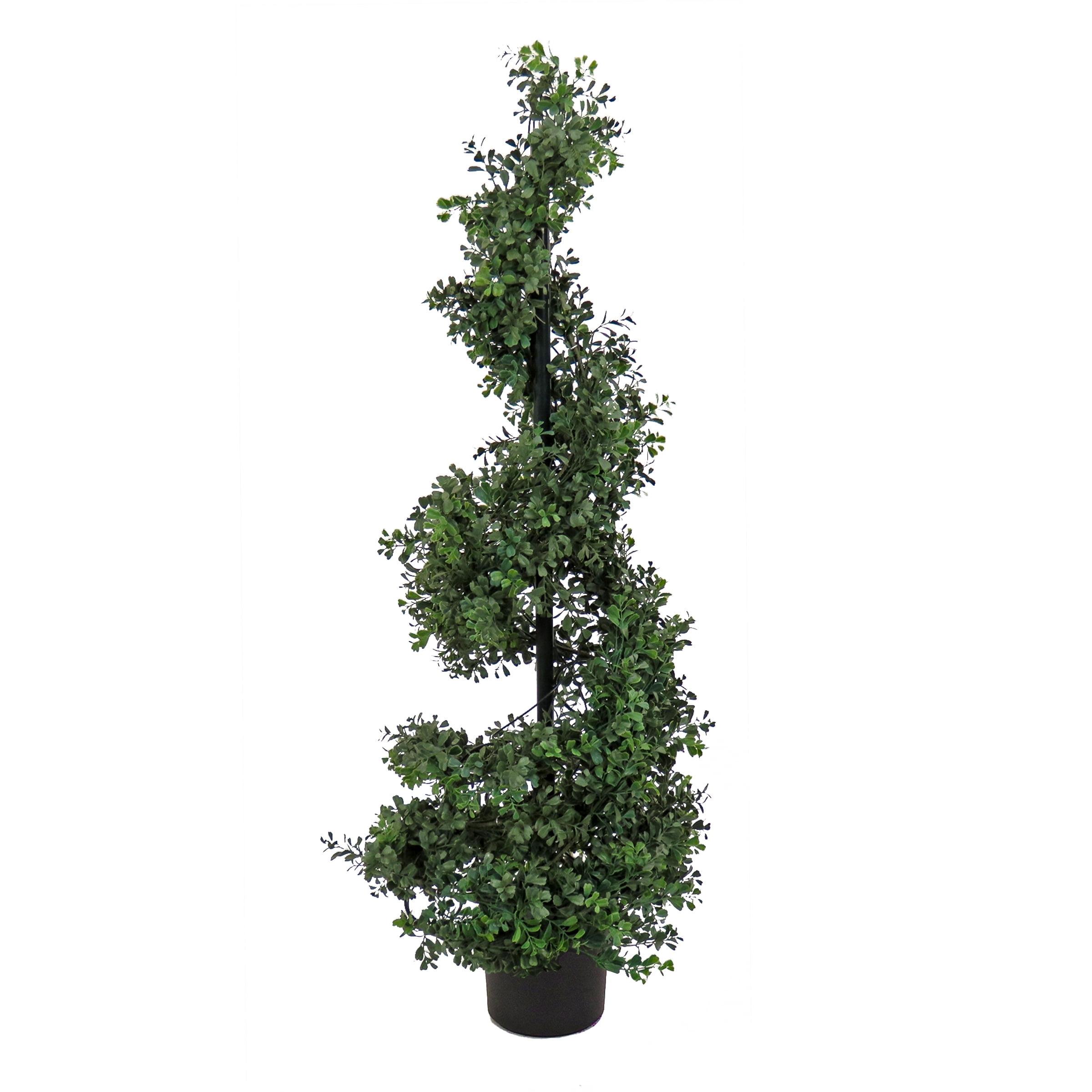 National Tree Company 50" Boxwood Spiral Topiary: Unlit, Faux, Indoor/Outdoor Decor