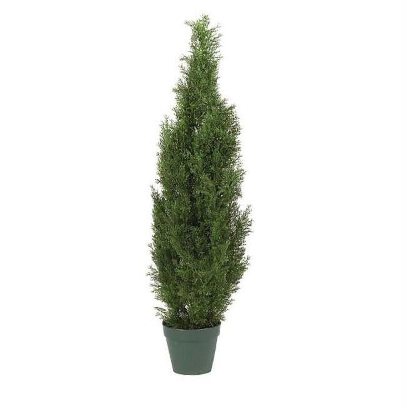 Nearly Natural 4' Cedar Tree Silk Tree (In-door/Out-door): Weather-Resistant, No Assembly, Includes Pot