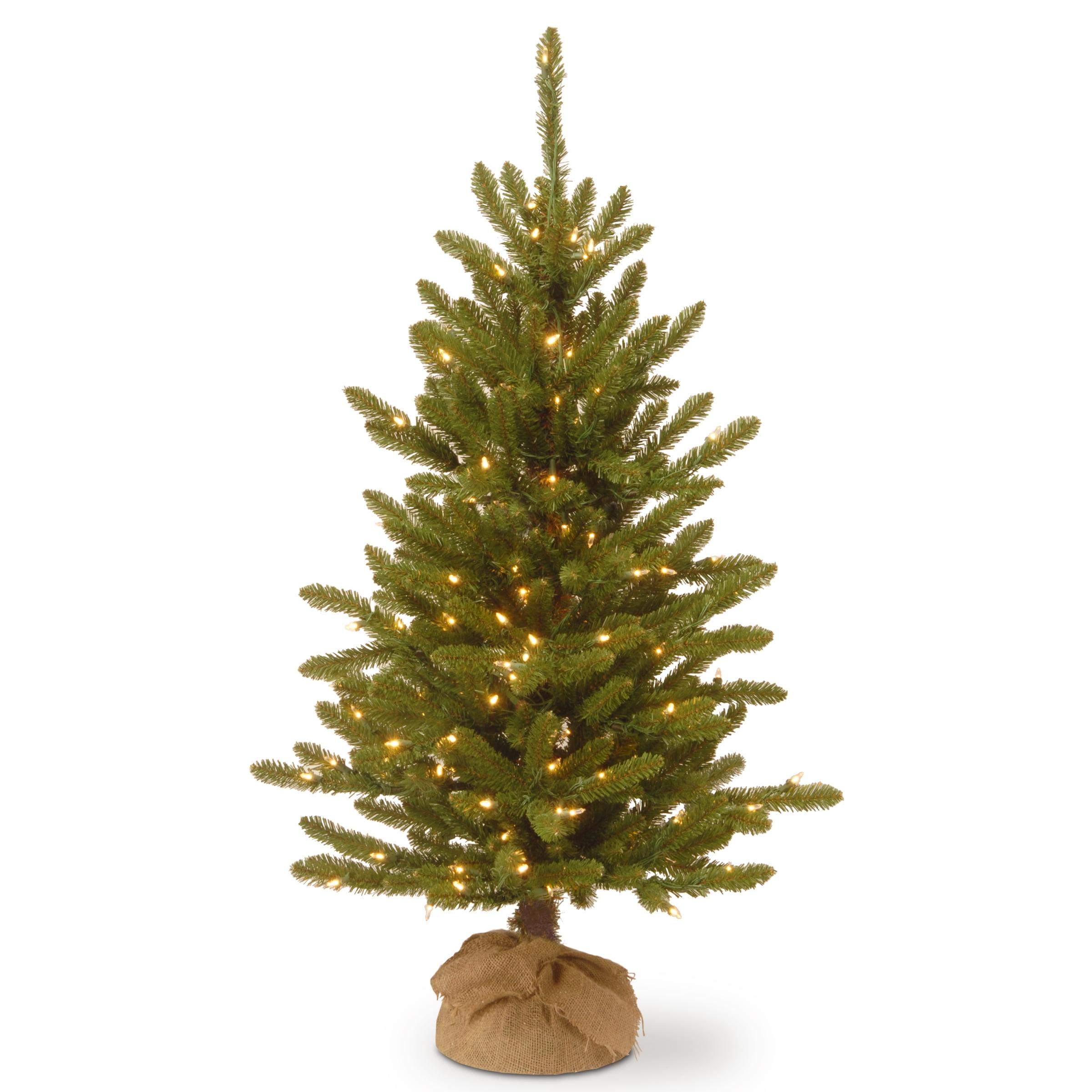 4' Pre-lit Kensington Artificial Christmas Tree in Burlap Base Clear Lights - National Tree Company