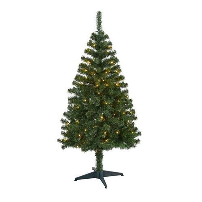 4ft Nearly Natural Pre-Lit LED Northern Tip Pine Artificial Christmas Tree Clear Lights