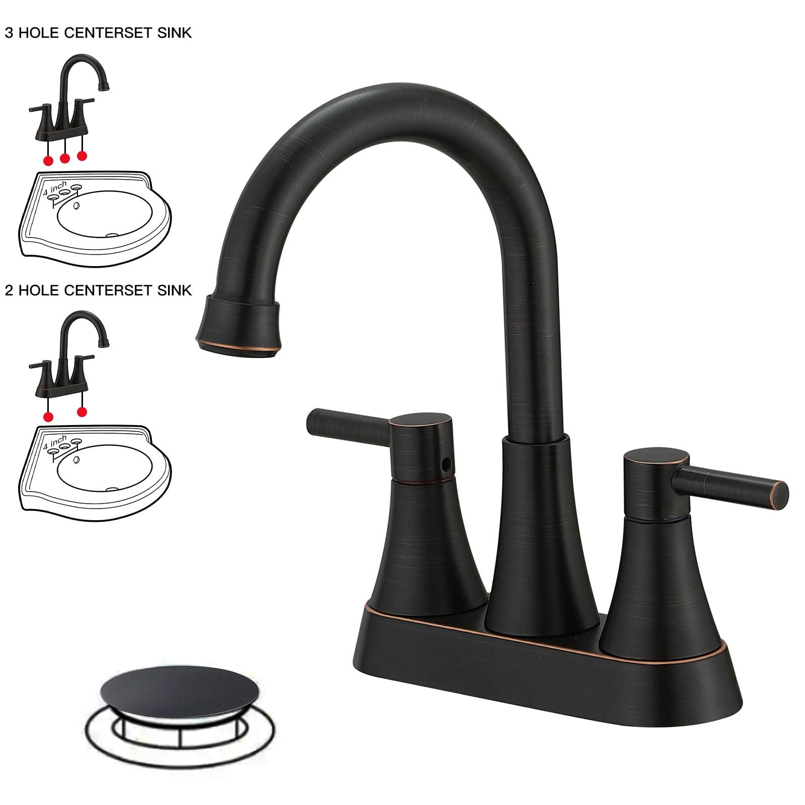 BWE 4 in. Centerset 2-Handle High-Arc Bathroom Faucet